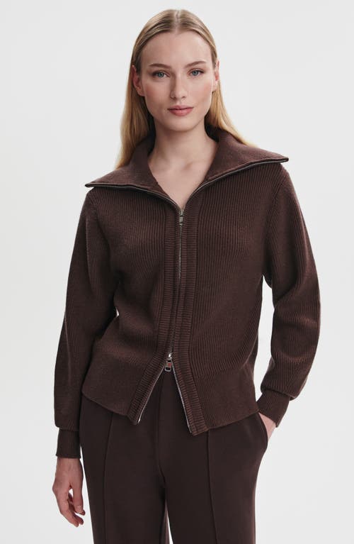 Varley Enrico Knit Zip Jacket In Brown