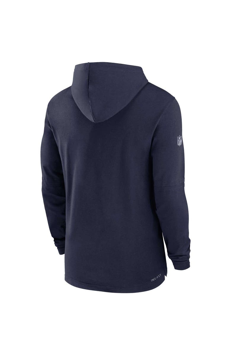 Nike Men's Nike Navy New England Patriots Sideline Performance Long Sleeve Hoodie T-Shirt, Alternate, color, 