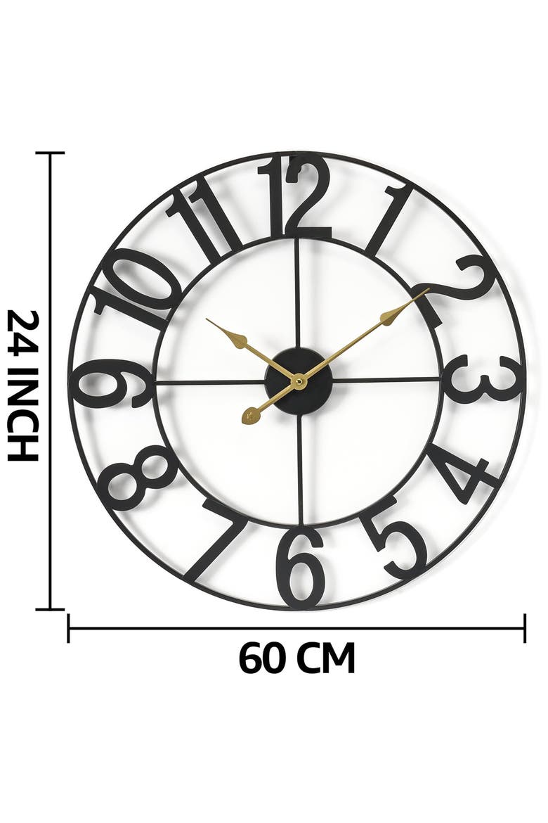 24 Inch Numeral Wall Clock, Alternate, color, BLACK