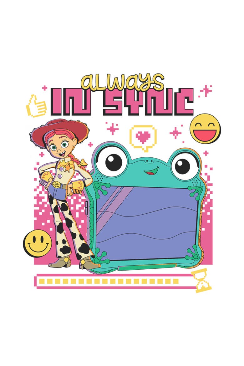Junior's Toy Story 5 Always In Sync Lily And Jessie  Graphic T-Shirt, Alternate, color, White