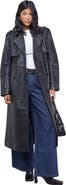 Warehouse Real Leather Belted Trench Coat