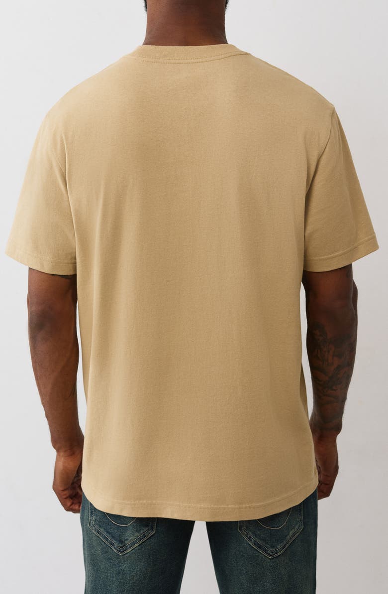 True Religion Heavy Logo Cotton T-Shirt, Alternate, color, Travertine