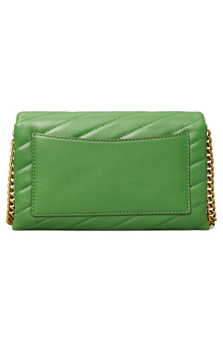 Tory Burch Kira Pop Edge Chevron Quilted Leather Wallet on a Chain, Alternate, color,
