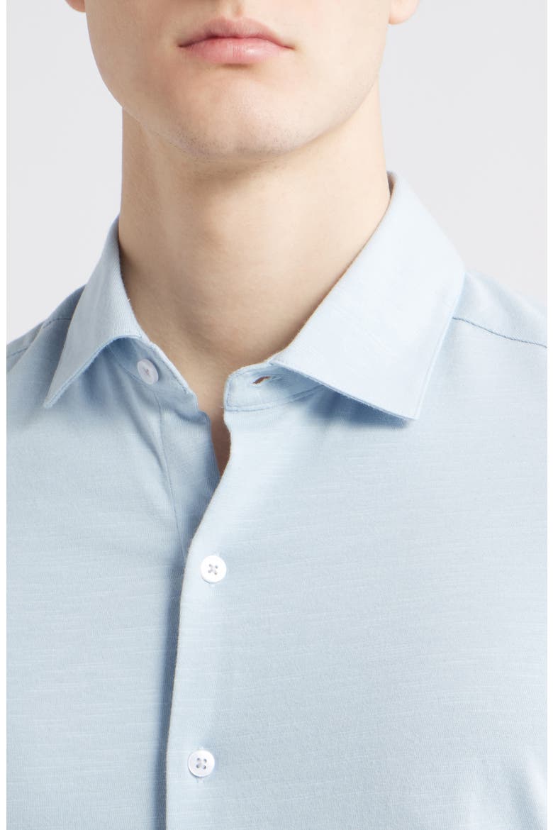Kimberton Short Sleeve Knit Button-Up Shirt, Alternate, color, CLOUDY BLUE