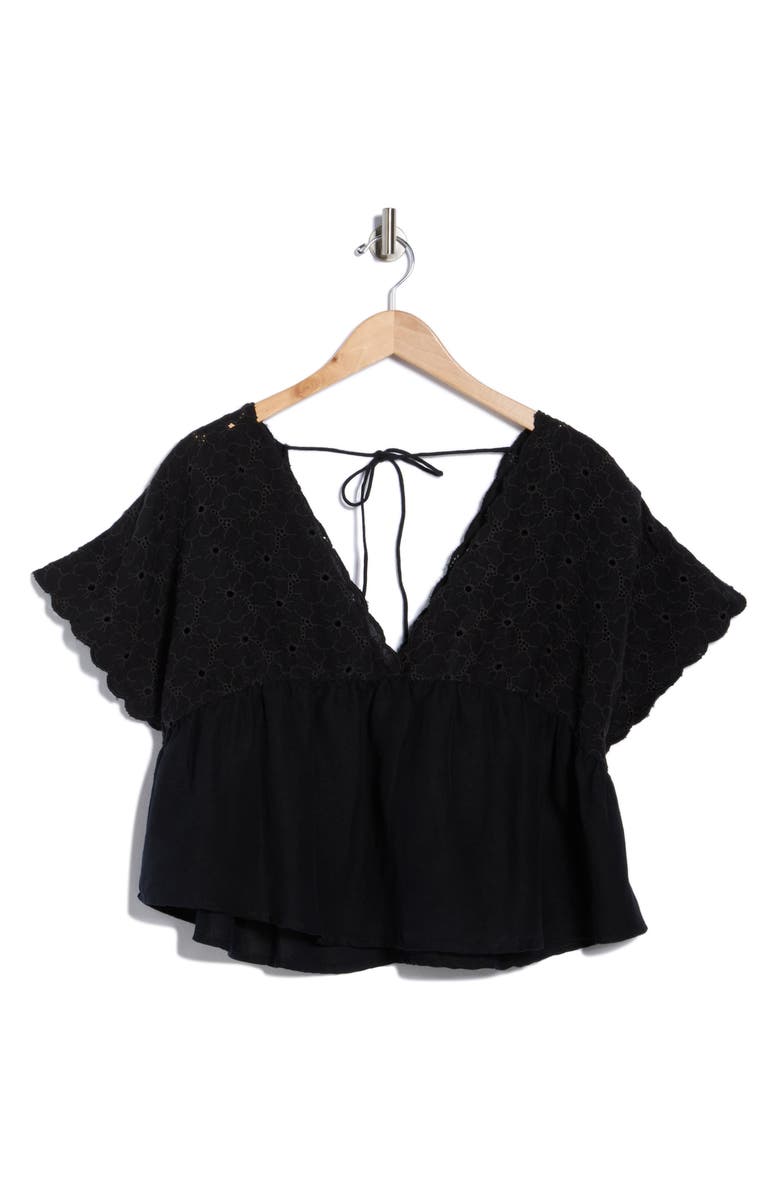 Amuse Society Lover's Lane Woven Top, Alternate, color, Black