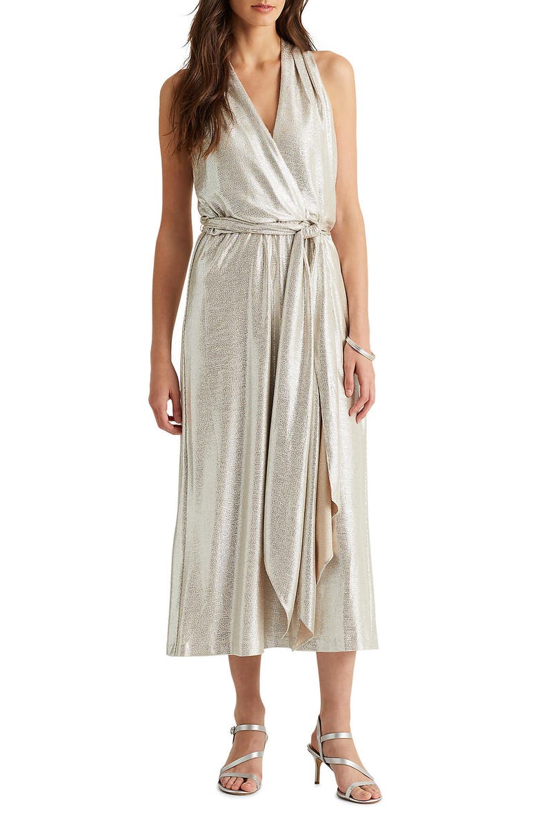 Ralph Lauren Illuminating Wrap Cocktail Dress, Main, color,