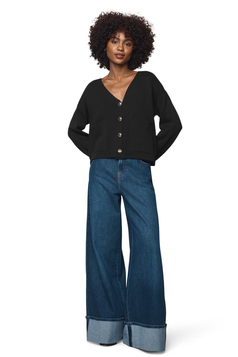 Libby Crop Cardigan, Alternate, color, BLACK