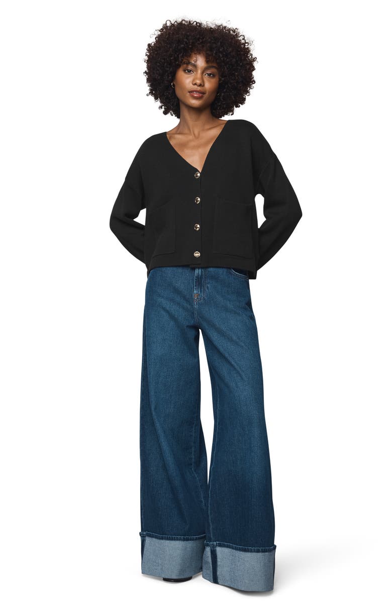 Splendid Libby Crop Cardigan, Alternate, color, Black