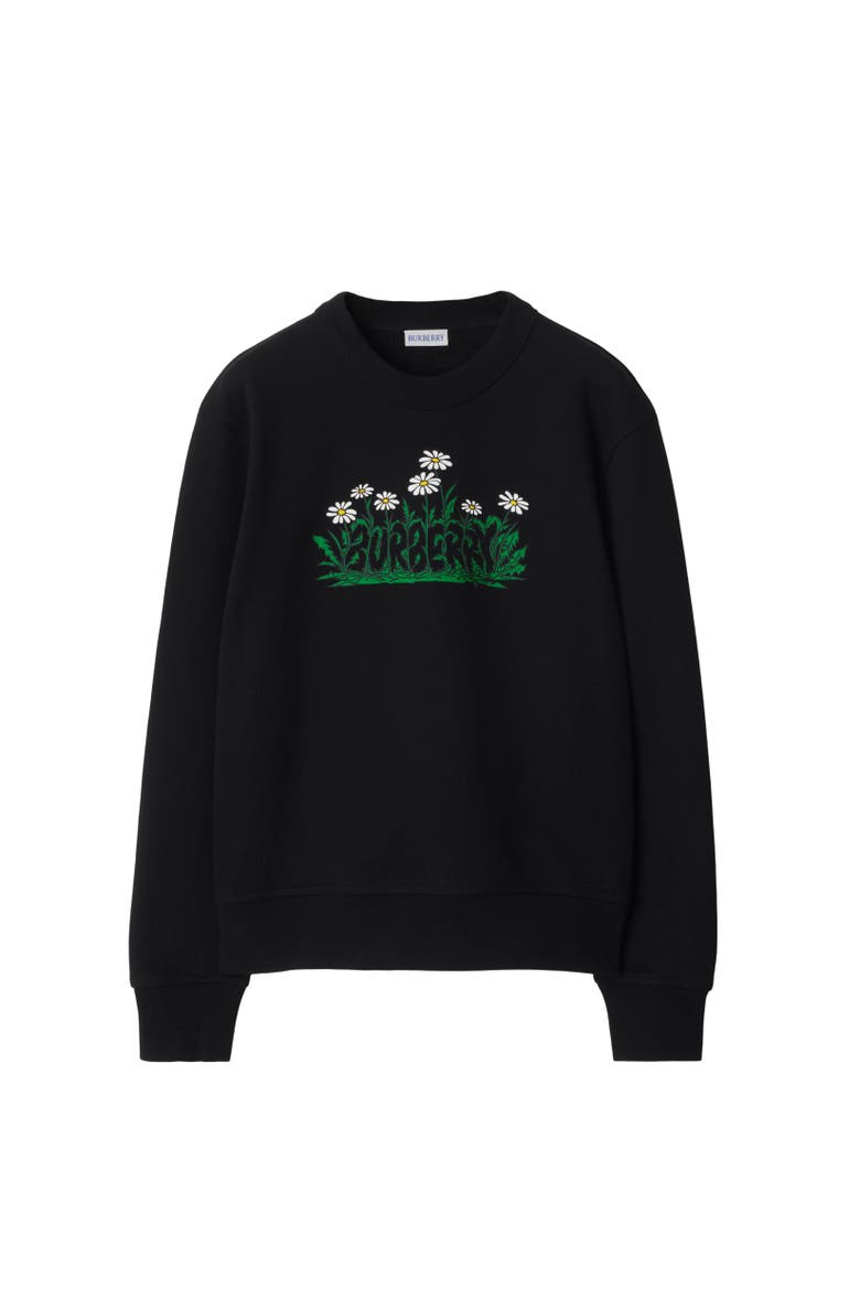 Daisy Logo Cotton Sweatshirt, Alternate, color, Black