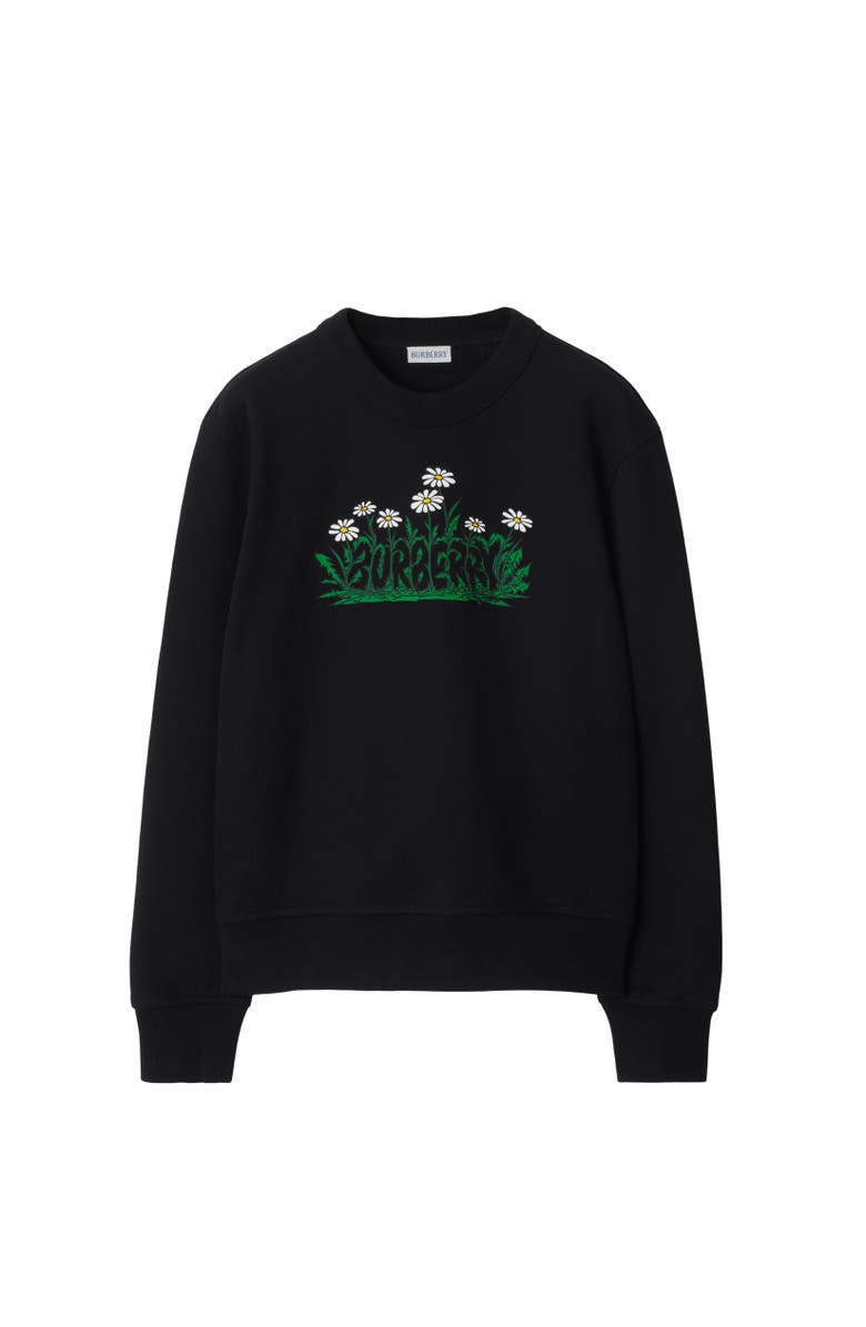 Burberry Daisy Logo Cotton Sweatshirt, Alternate, color,
