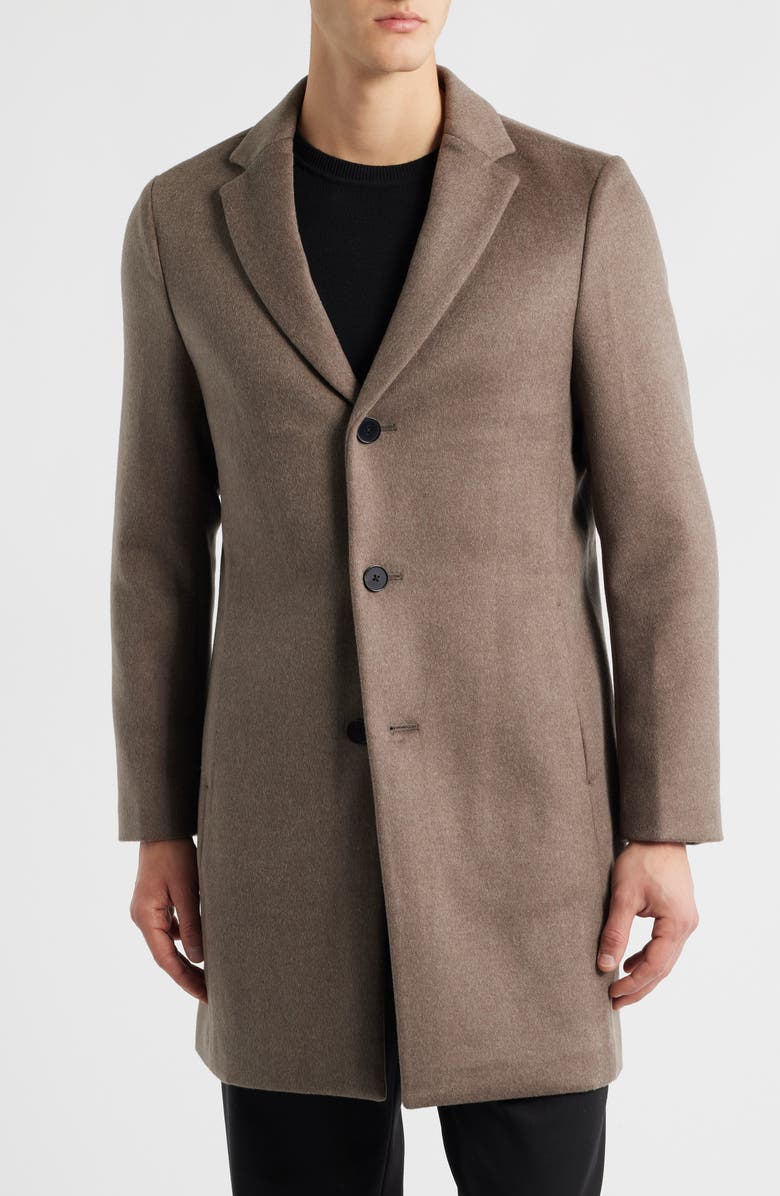 Reiss Gable Wool Blend Overcoat, Alternate, color, Mouse Melange