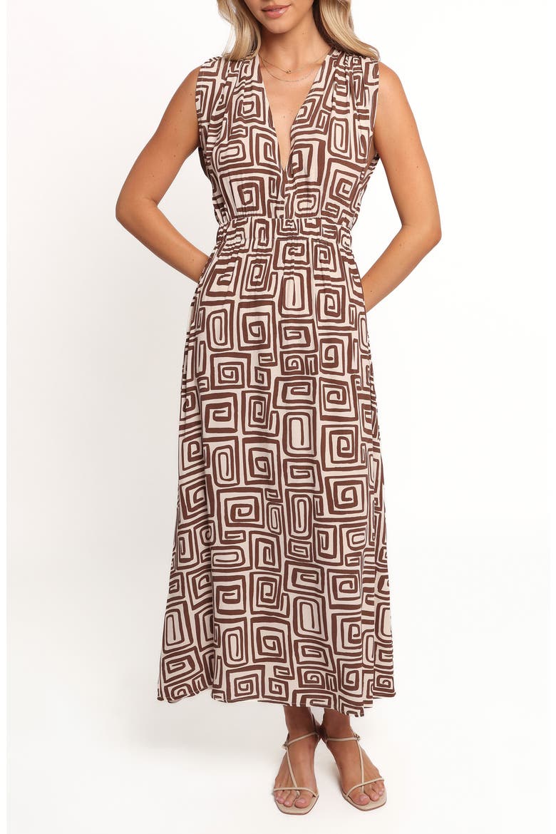 Solange Maxi Dress, Main, color, CHOCOLATE BROWN PRINT