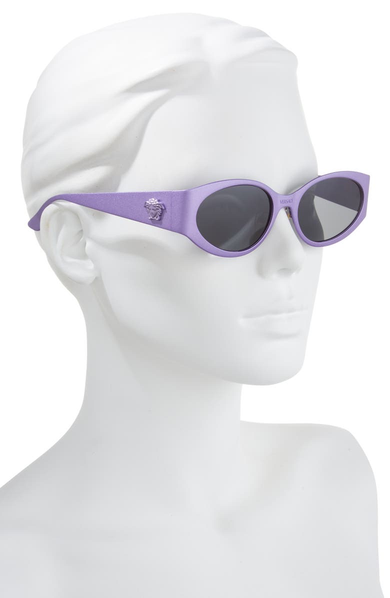 Versace 56mm Oval Sunglasses, Alternate, color, Violet