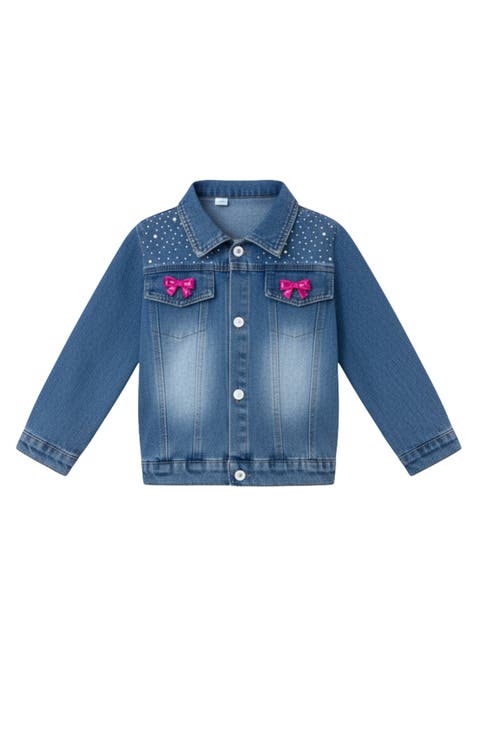 Ellaria Sequin Bow Denim Jacket (Toddler, Little Kid & Big Kid)