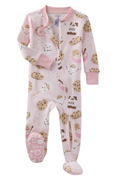Butterblu Cruz One-piece Organic Cotton Footie Pajamas In Pink
