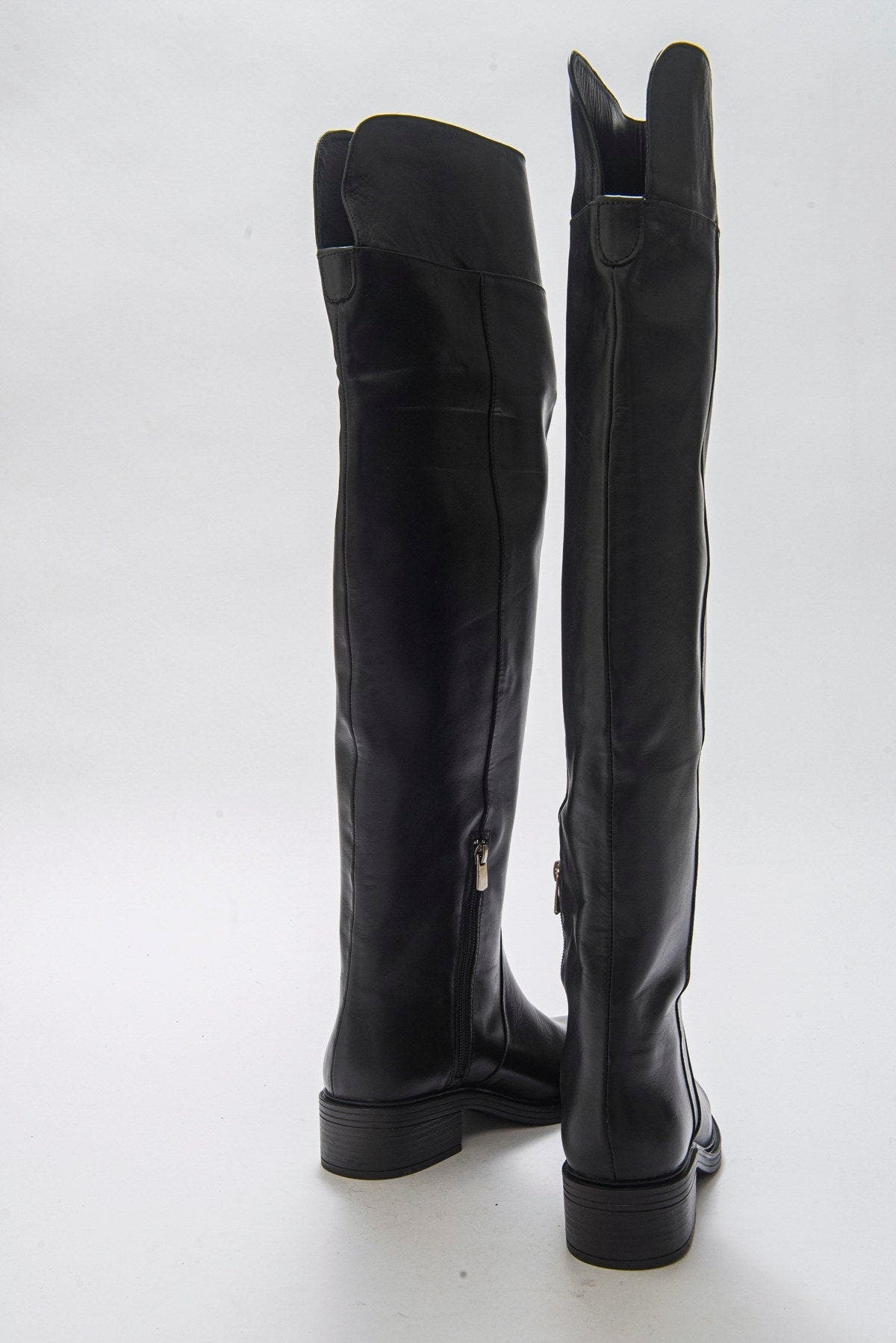 Forever & Always Shoes Petya Leather Over the Knee Boot, Alternate, color, Black Leather