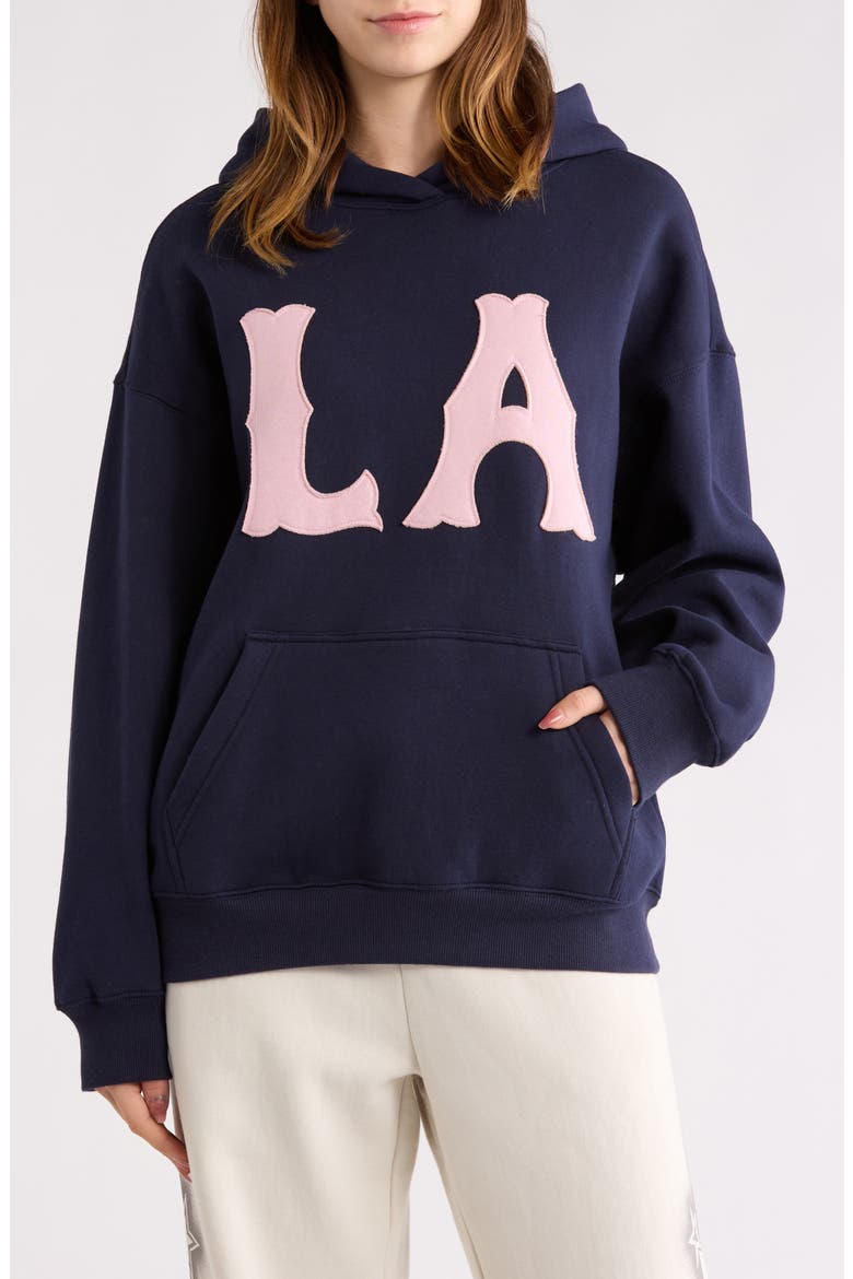 LA Cotton Blend Hoodie, Main, color, NAVY