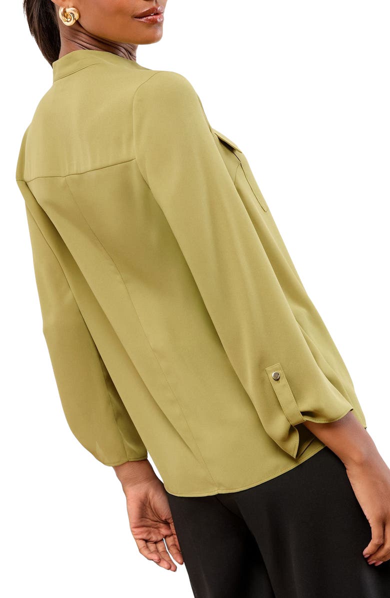 Lipsy Half-Zip Shirt, Alternate, color, Green