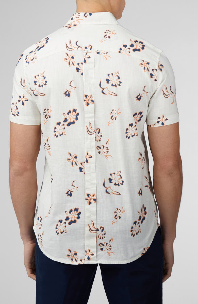 Ben Sherman Floral Short Sleeve Button-Up Shirt, Alternate, color, 