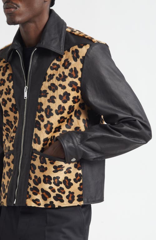 Second / Layer Second Layer Phreak Genuine Calf Hair & Leather Jacket In Multi