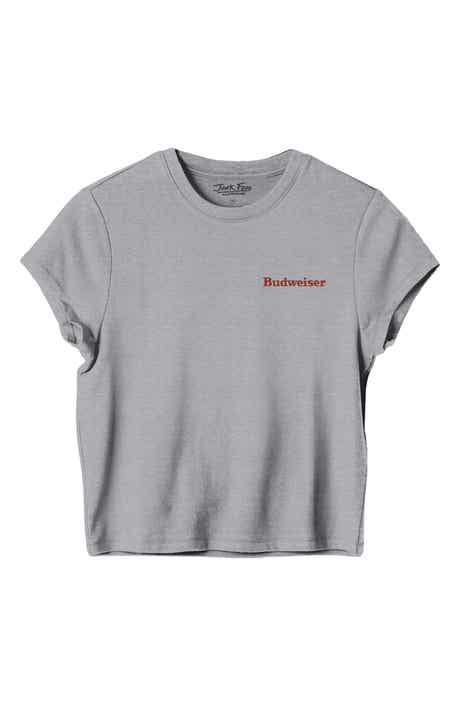 Junk Food Budweiser Graphic Cropped T-shirt