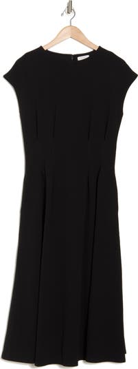 Pleated Waist Knit A-Line Dress
