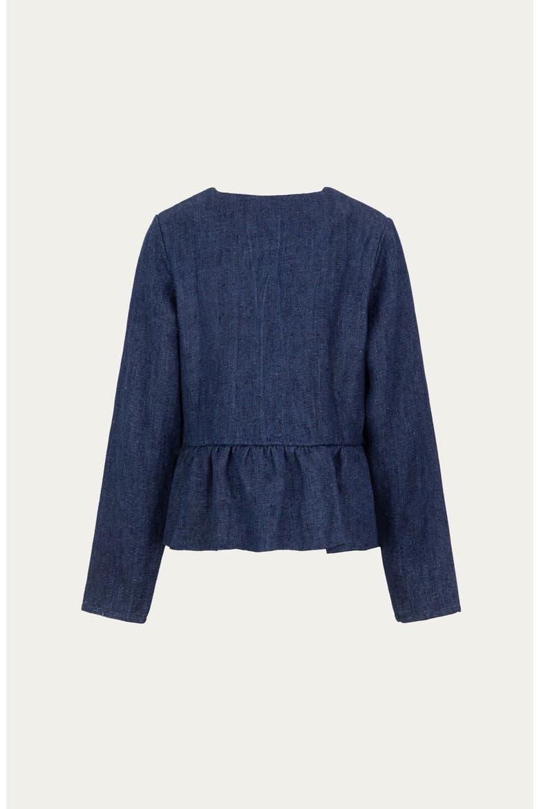 Denim Atelier Peplum Jacket, Alternate, color, blue denim