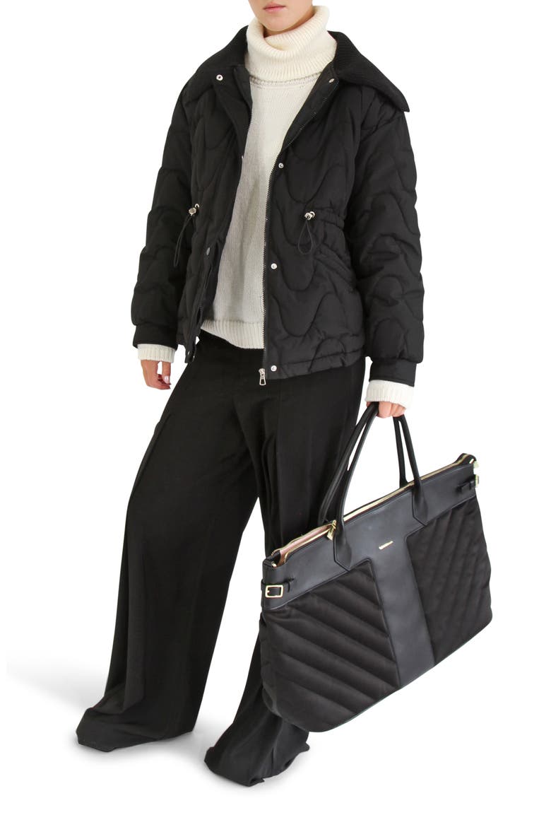 See You Again Quilted Jacket, Alternate, color, BLACK