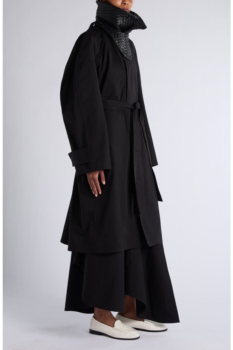 Wide Collar Light Cotton Coat, Alternate, color, 1010 DOUBLE BLACK