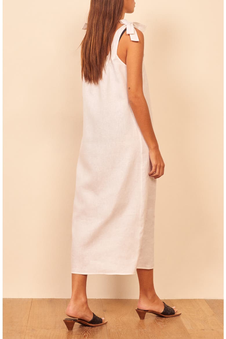 Bronte Long Linen Dress, Alternate, color, WHITE