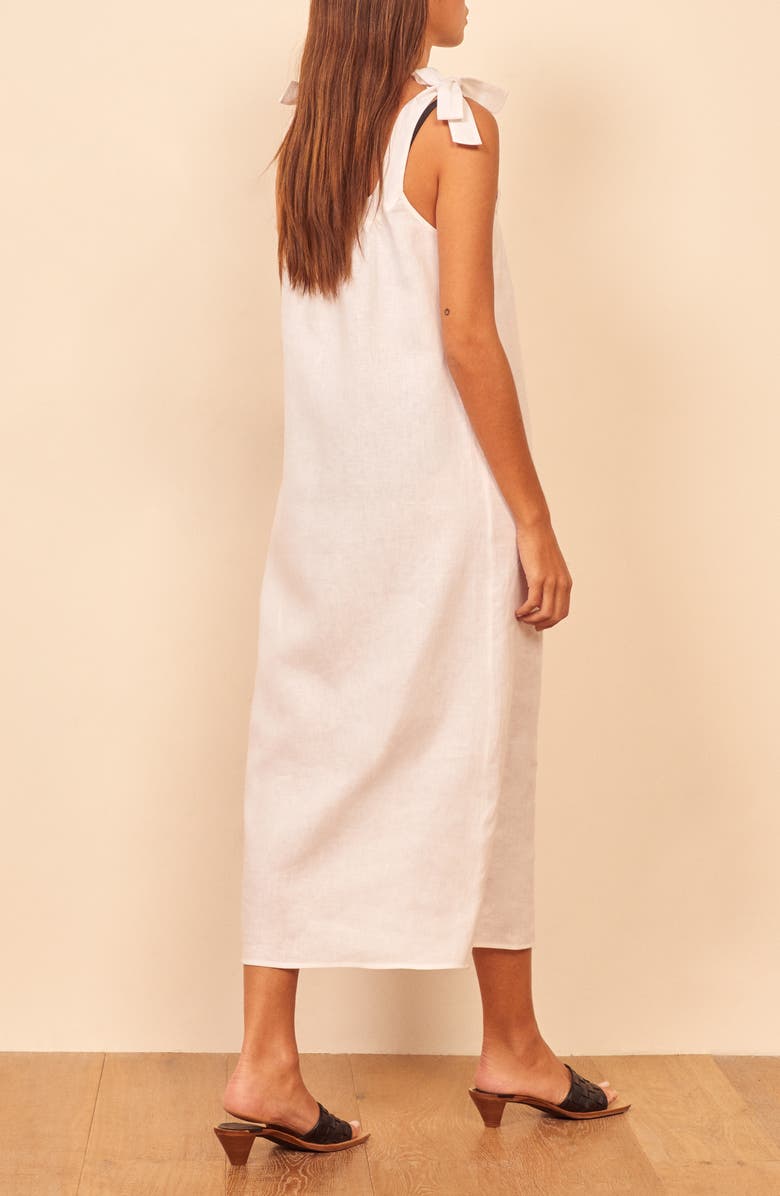 Reformation Bronte Long Linen Dress, Alternate, color,