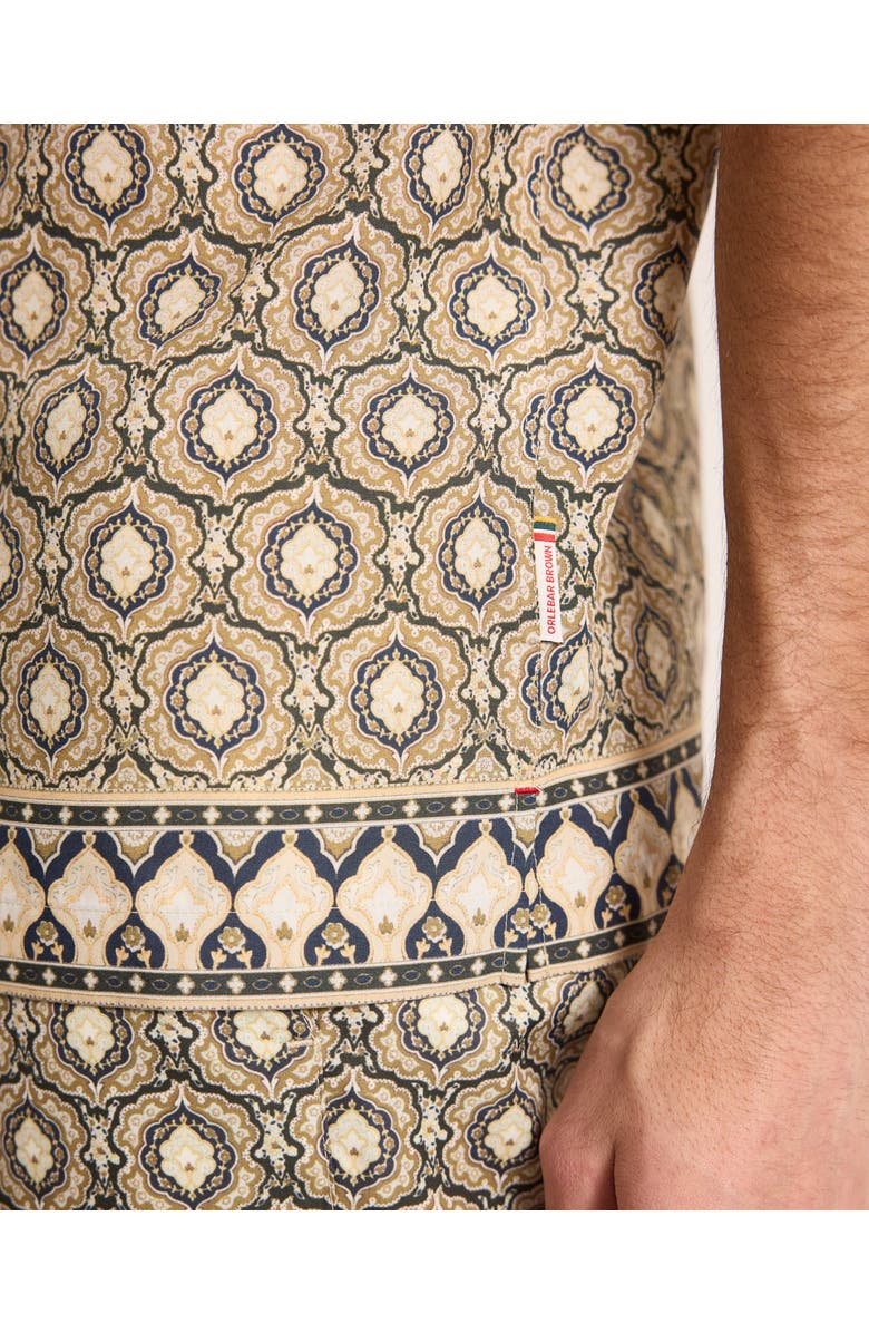 Orlebar Brown Maitan Relaxed Fit Passetto Print Shirt, Alternate, color, Bayleaf Green