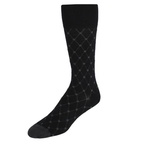 Ciel Diamon Patterned Mid-Calf Merino Wool Socks (1 Pair)