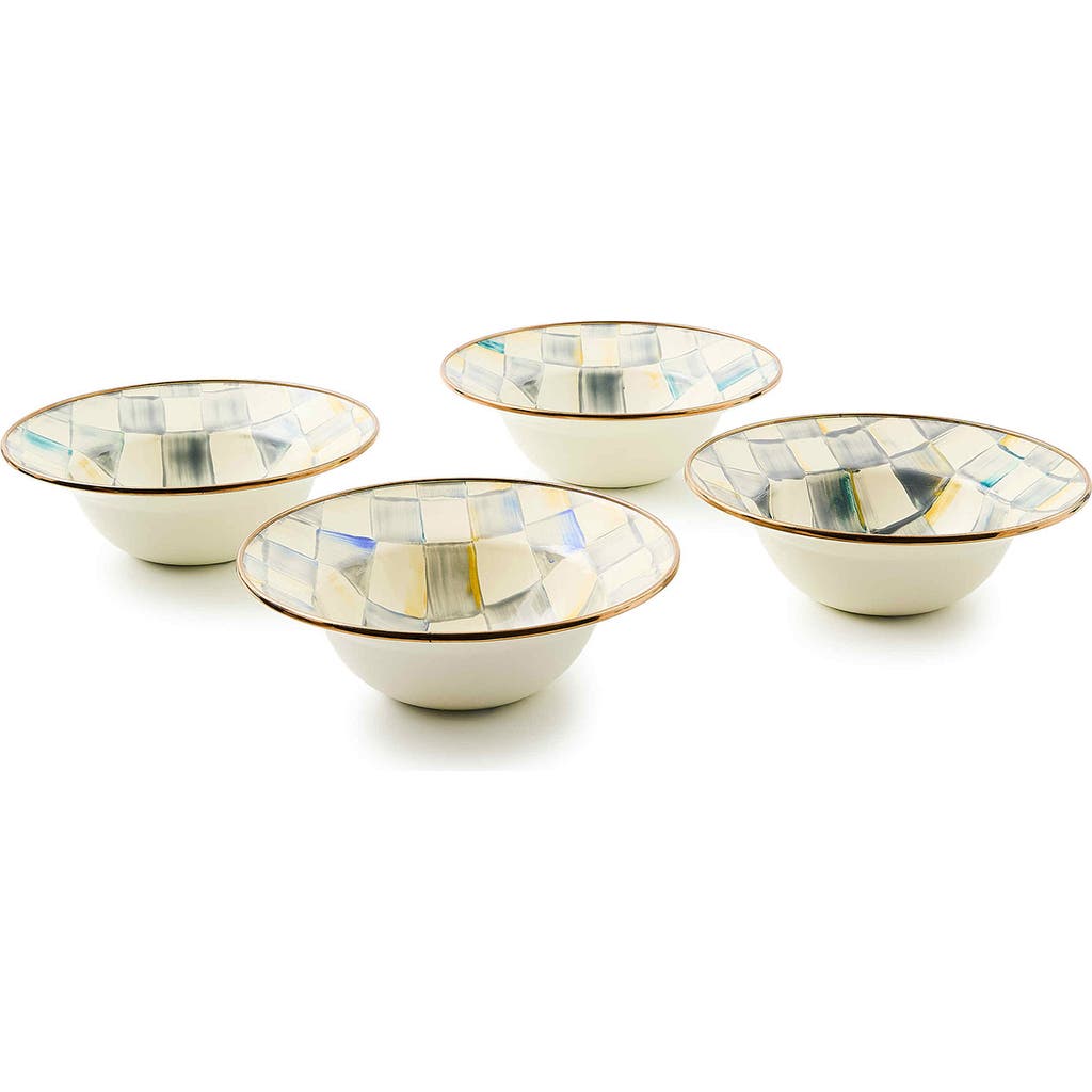 Mackenzie-childs Mackenzie Childs Sterling Check® Set Of 4 Breakfast Bowls