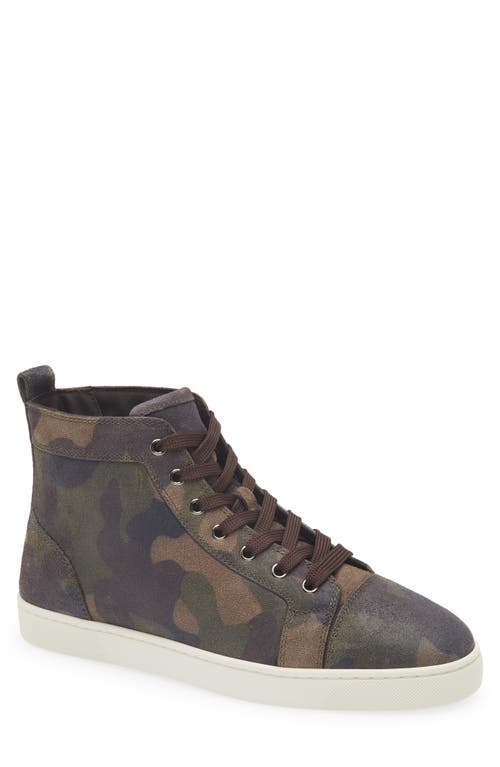 Christian Louboutin Louis Crosta Camouflage High Top Sneaker In Multi