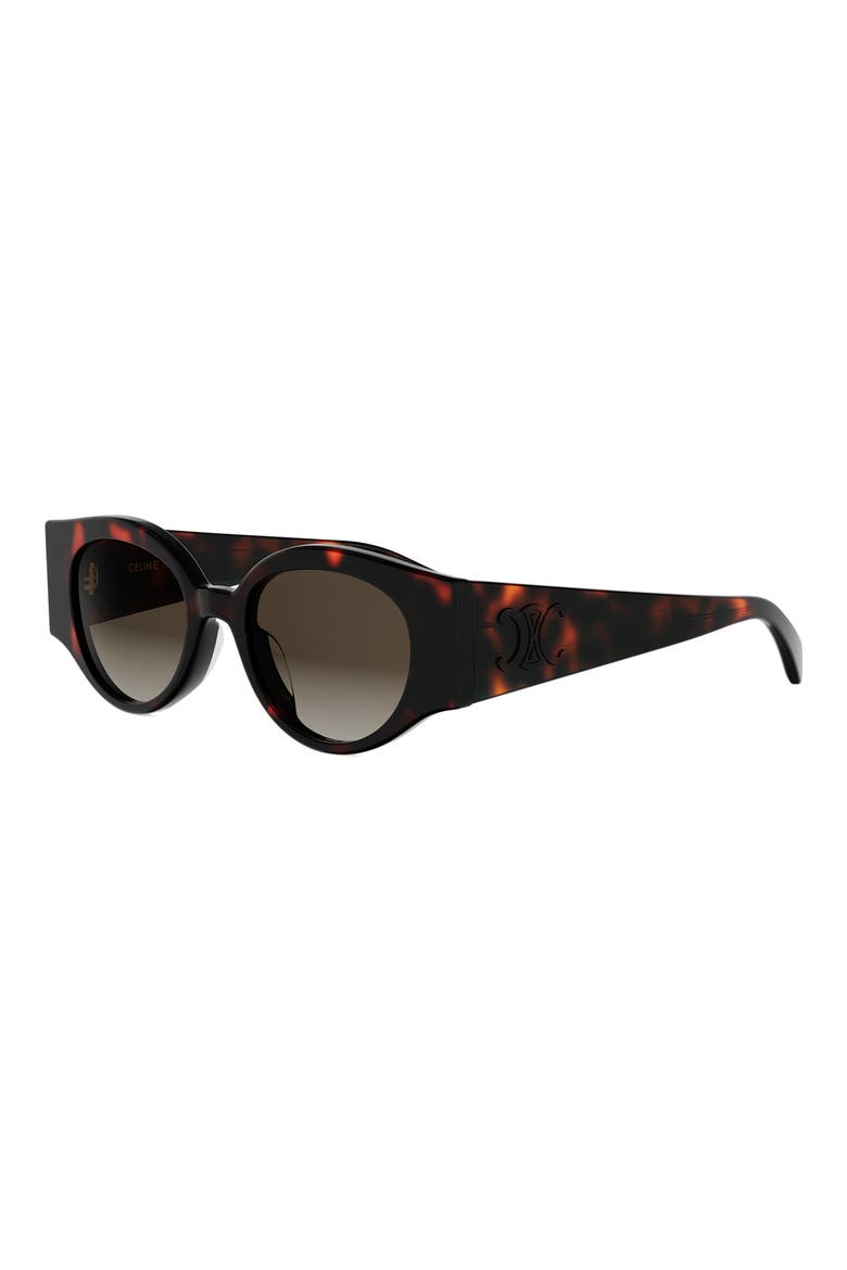 Triomphe Stamp 50mm Butterfly Sunglasses, Alternate, color, DARK HAVANA / GRADIENT BROWN