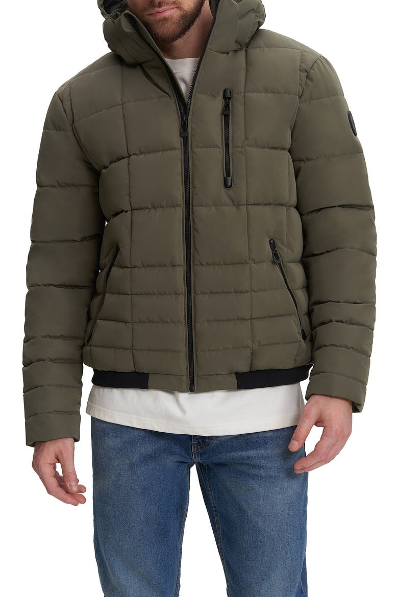 Cameron Hooded Puffer Jacket, Main, color, UNIFORM GREEN