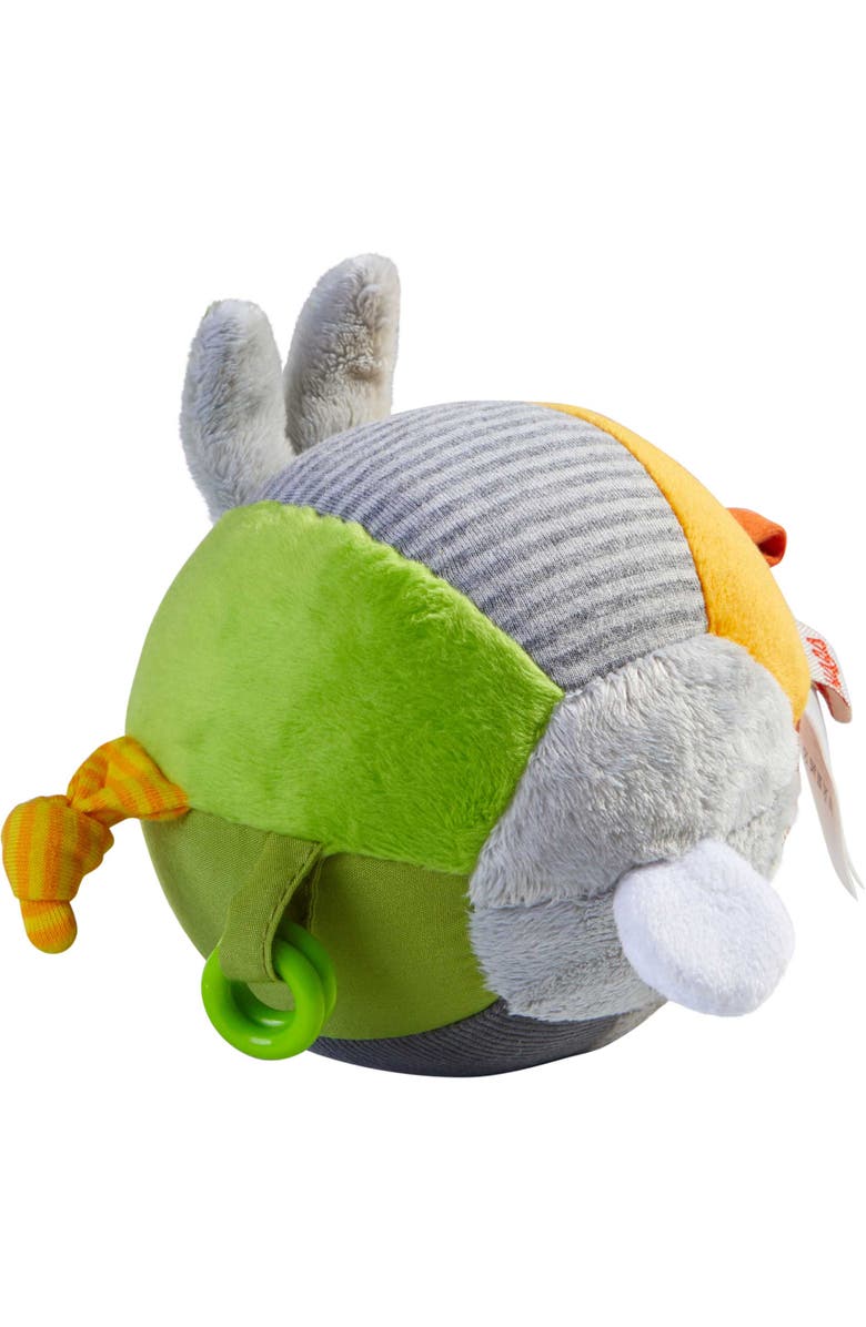 HABA Bunny Baby Ball Toy with Crinkle Ears and Rattle Rings, Alternate, color, Multi