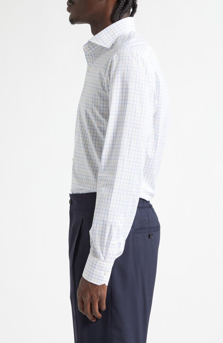 ISAIA Check Button-Up Shirt, Alternate, color, White Multi