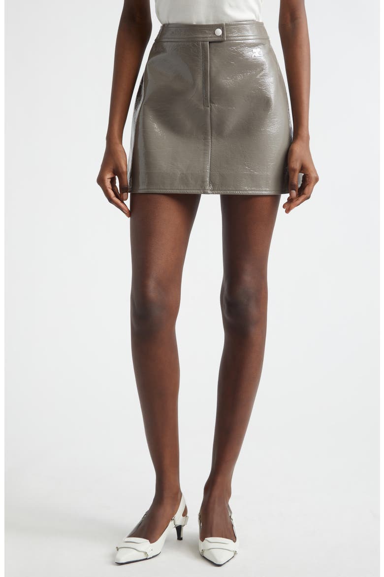 Re-Edition Vinyl Miniskirt, Main, color, LIGHT MOCHA