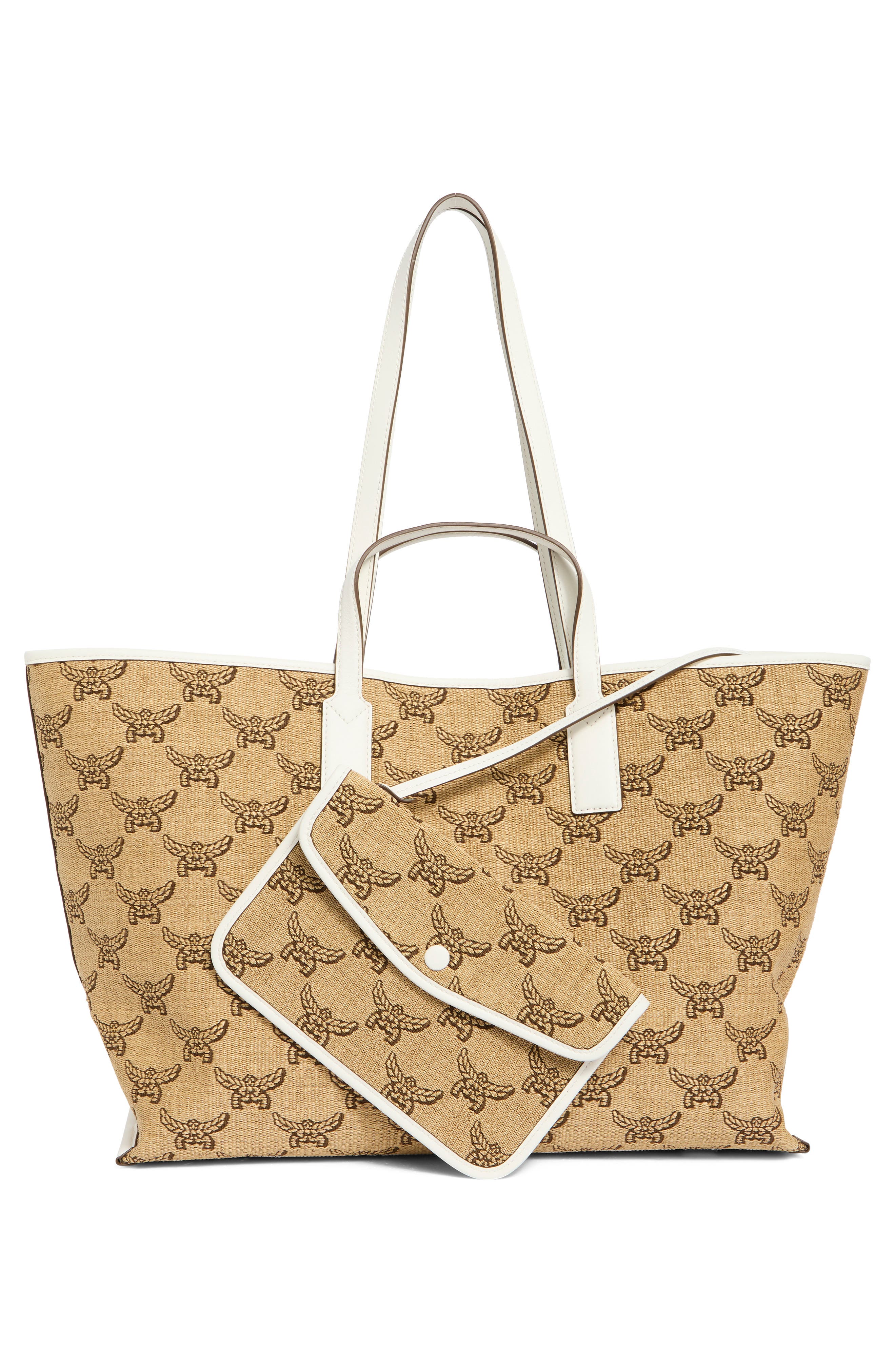 MCM Himmel Medium Shopper Tote Bag, Alternate, color, Natural