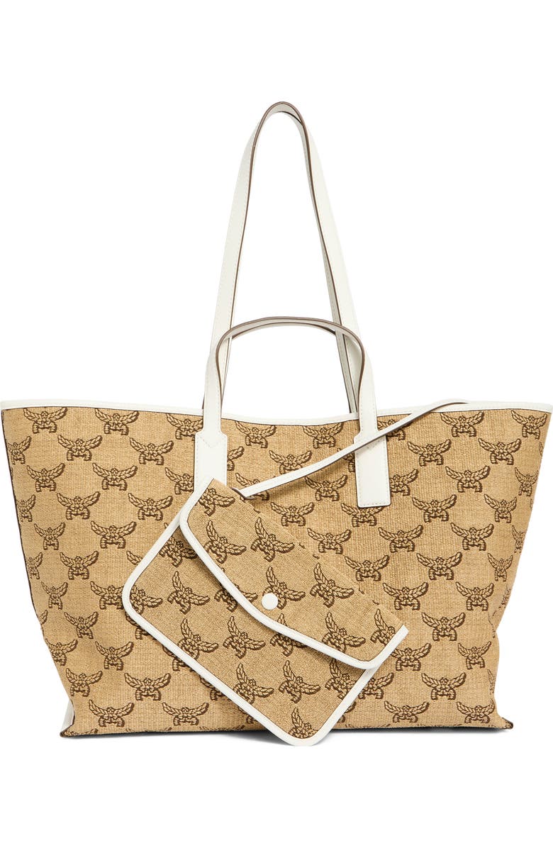 MCM Himmel Medium Shopper Tote Bag, Alternate, color, Natural