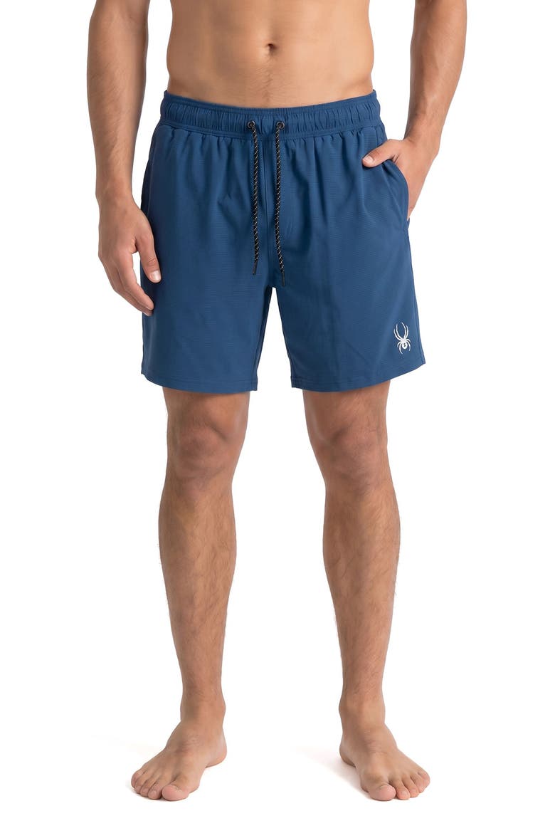 Ripstop Texture Volley Swim Shorts, Main, color, ABYSS