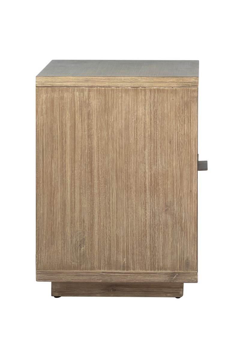 Sorina Solid Acacia Wood Nightstand with Drawer and Open Shelf, Alternate, color, Natural