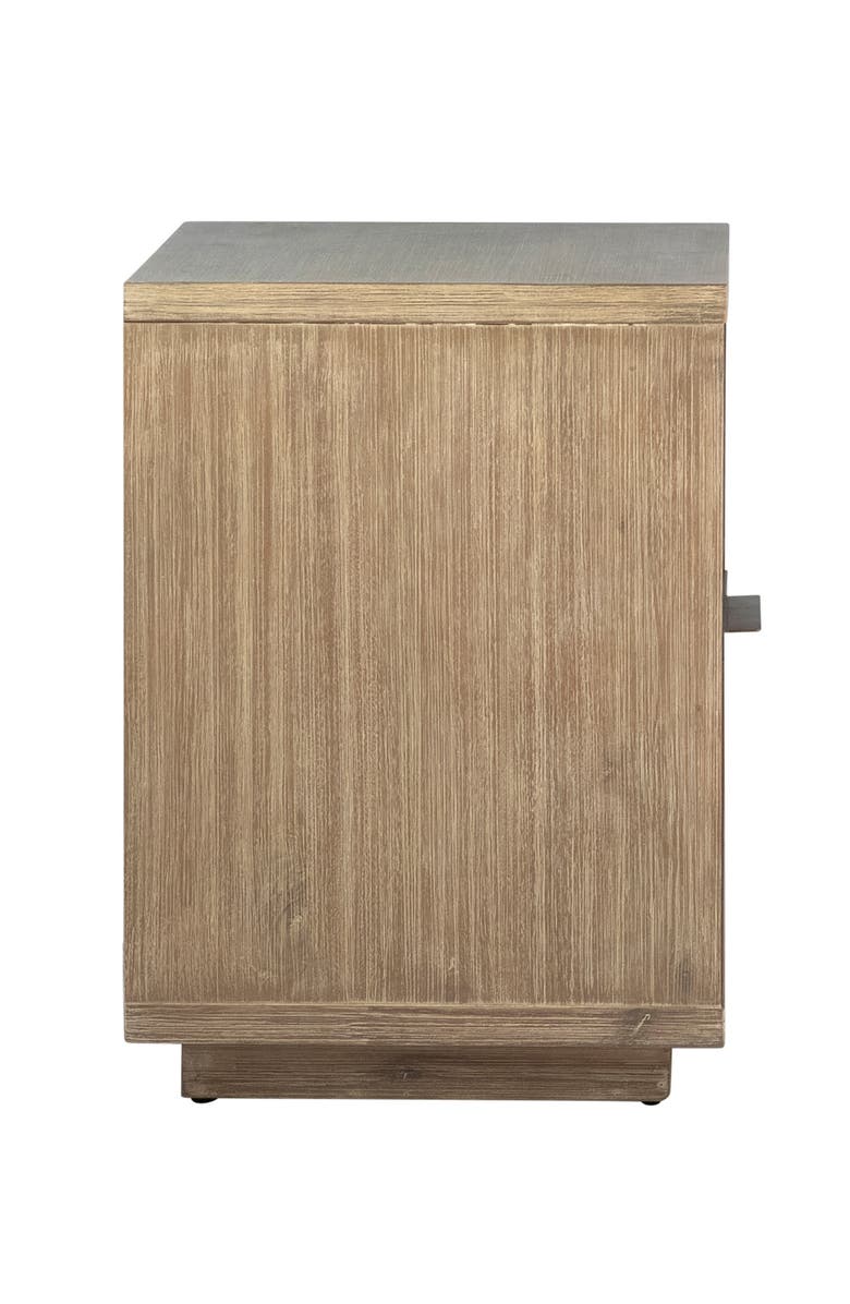 Dovetail Furniture Sorina Solid Acacia Wood Nightstand with Drawer and Open Shelf, Alternate, color, Natural