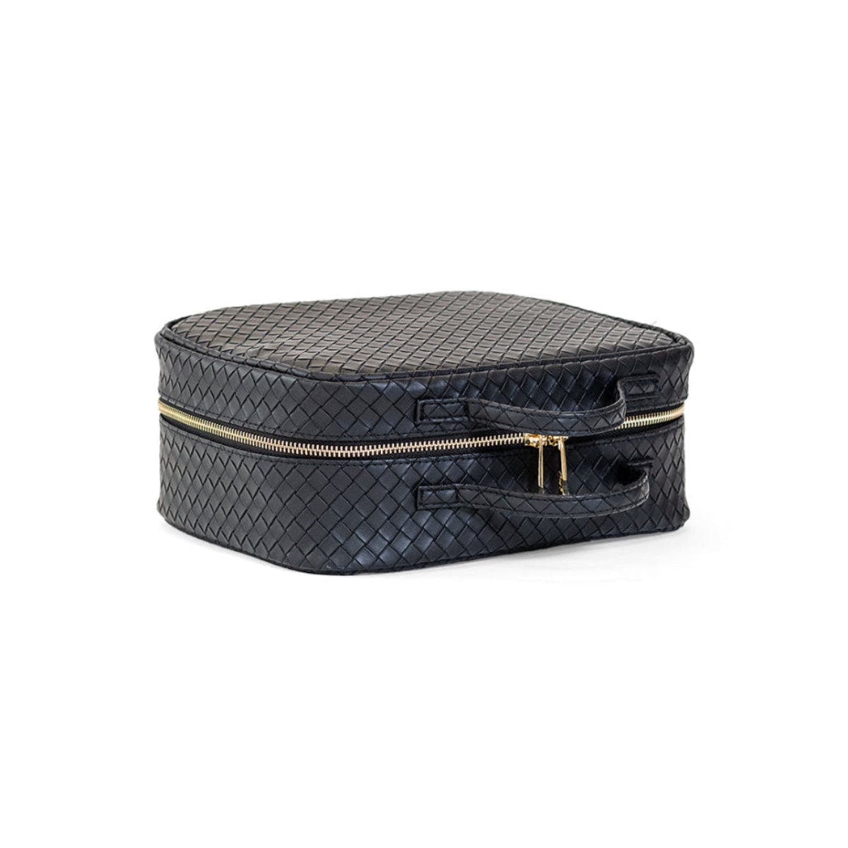 Woven Jet Makeup Bag, Alternate, color, Black
