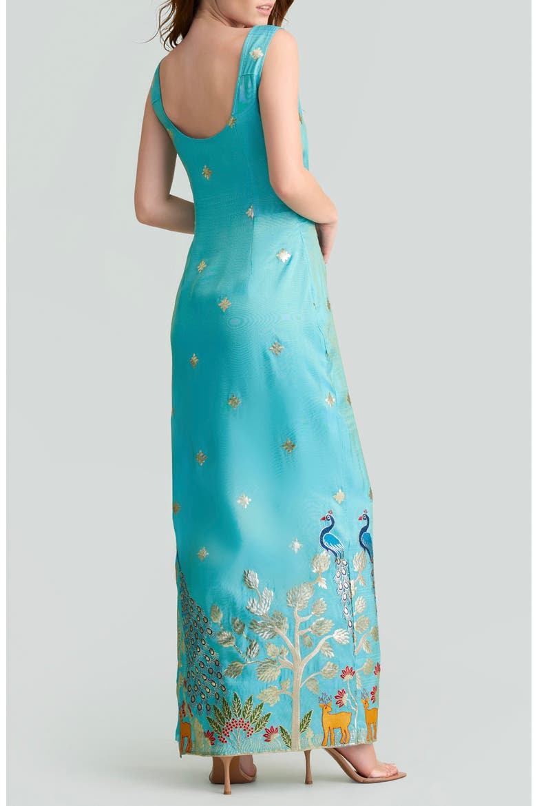 Luna Embroidered Maxi Dress, Alternate, color, BLUE