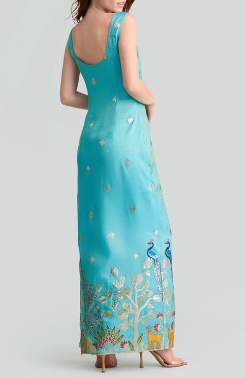 Holichic Luna Embroidered Maxi Dress In Blue