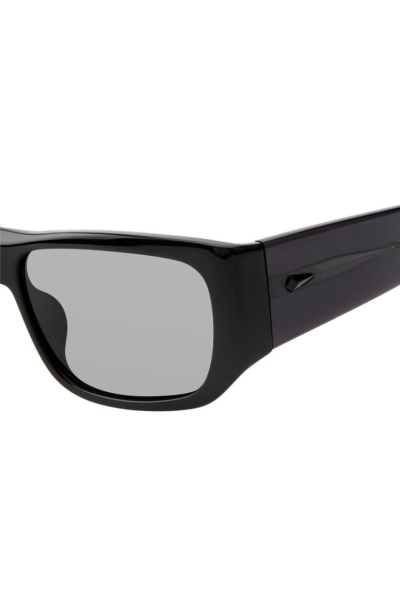 rag & bone 56mm Rectangular Sunglasses, Alternate, color, Black
