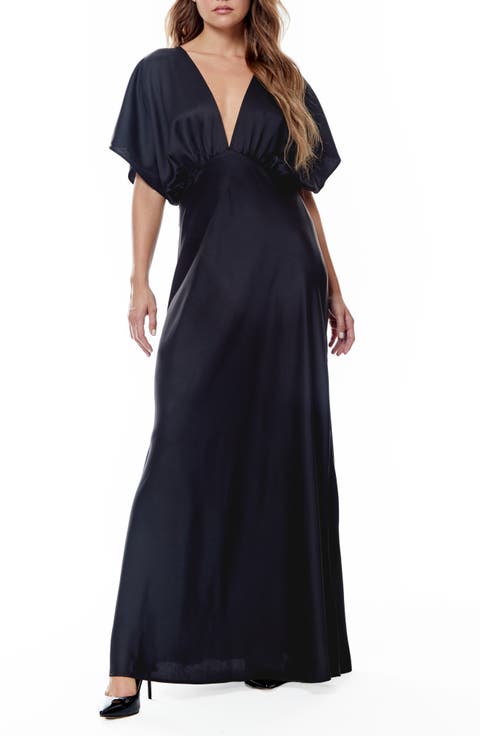 Paige Dolman Sleeve Satin Dress